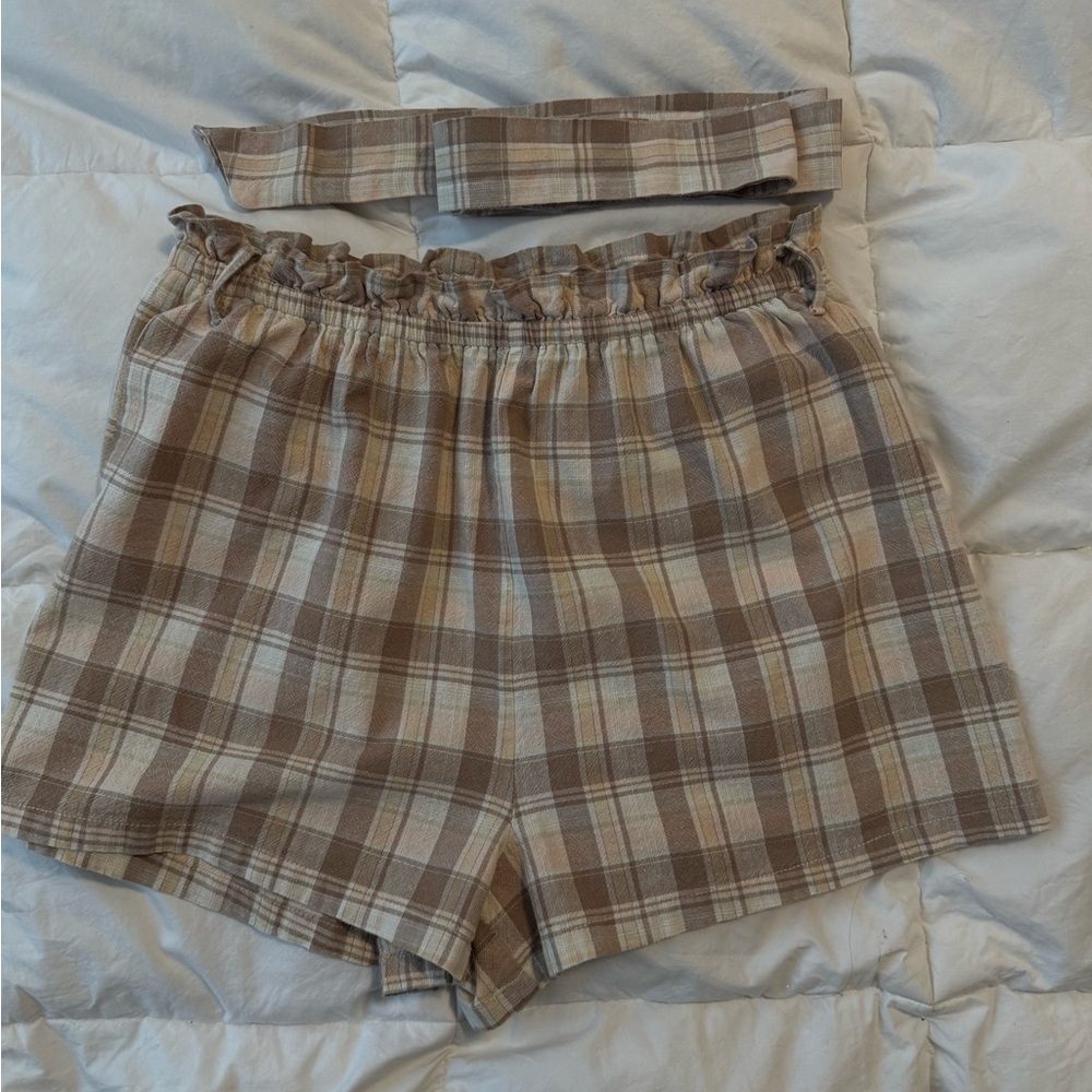Lush High Waist Brown Tan Shorts